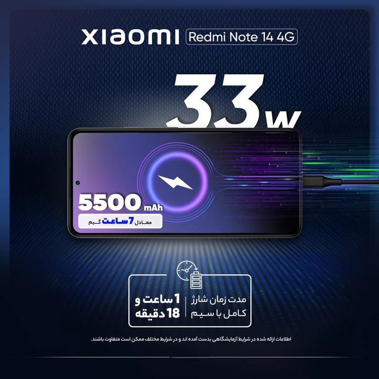 گوشی موبایل شیائومی مدل Redmi Note 14 4G دو سیم کارت ظرفیت 256 گیگابایت و رم 8 گیگابایت