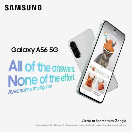 گوشی موبایل سامسونگ مدل Galaxy A56 دو سیم کارت ظرفیت 128 گیگابایت و رم 8 گیگابایت ویتنام